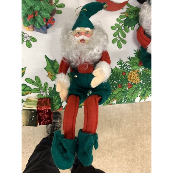 Vintage Christmas Santa Knee Hugger Ornament Taiwan Original Sticker - Picture 10 of 10